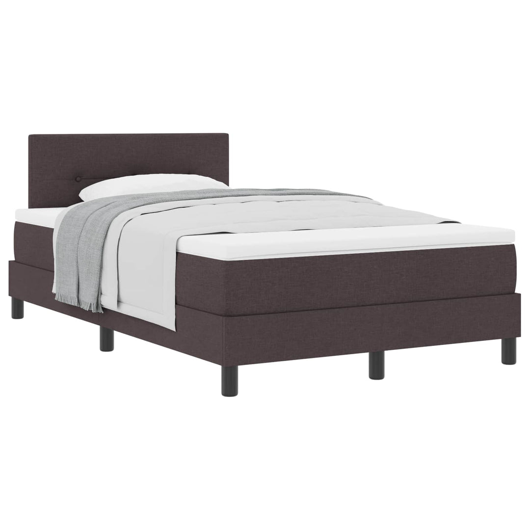 Box spring seng med hovedgærde Mørk Brun 120 x 190 cm Stof