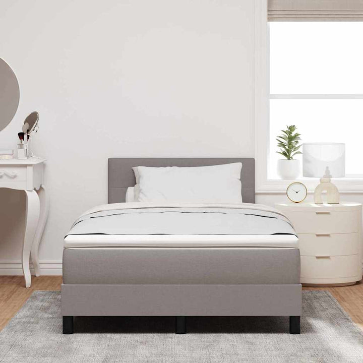 Box spring seng med hovedgærde Gråbrun 120 x 190 cm Stof