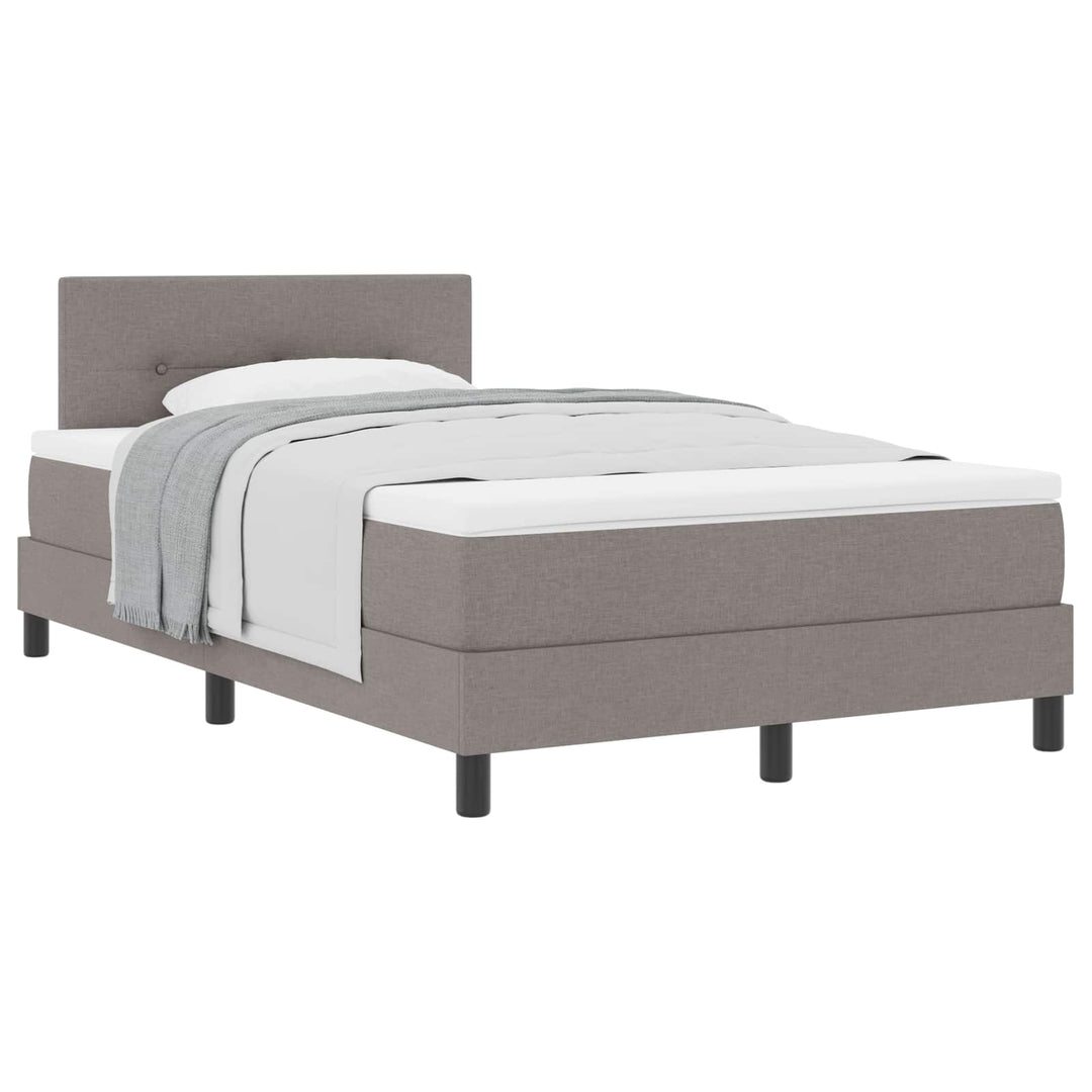 Box spring seng med hovedgærde Gråbrun 120 x 190 cm Stof
