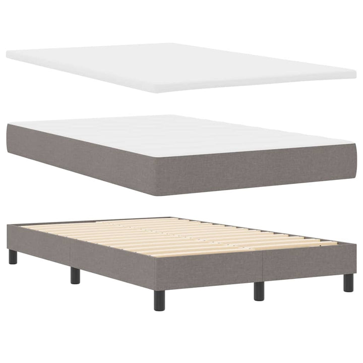Box spring seng med hovedgærde Gråbrun 120 x 190 cm Stof