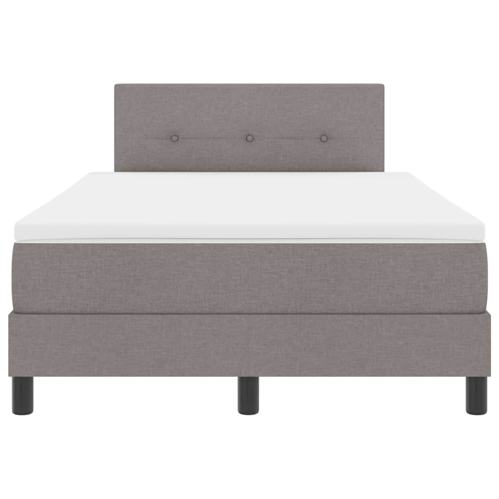 Box spring seng med hovedgærde Gråbrun 120 x 190 cm Stof