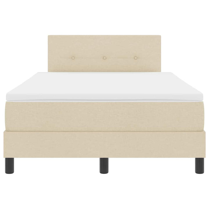 Box spring seng med hovedgærde Creme 120 x 190 cm Stof