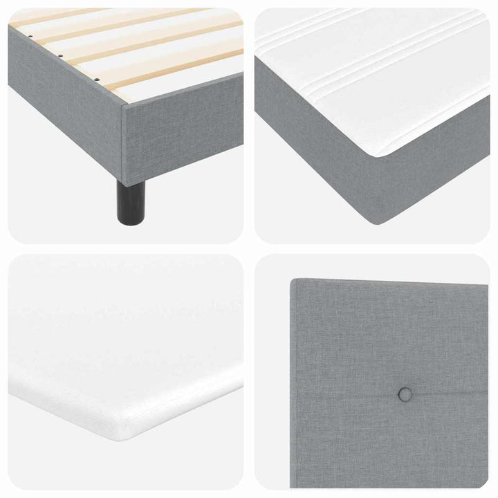 Box spring seng med hovedgærde Lysegrå 120 x 200 cm Stof