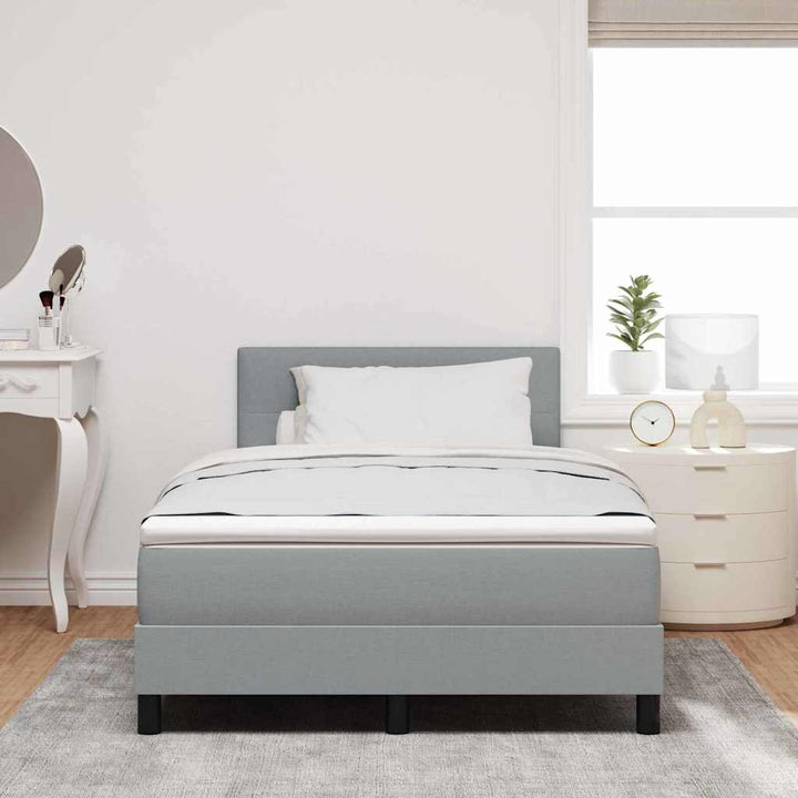 Box spring seng med hovedgærde Lysegrå 120 x 200 cm Stof