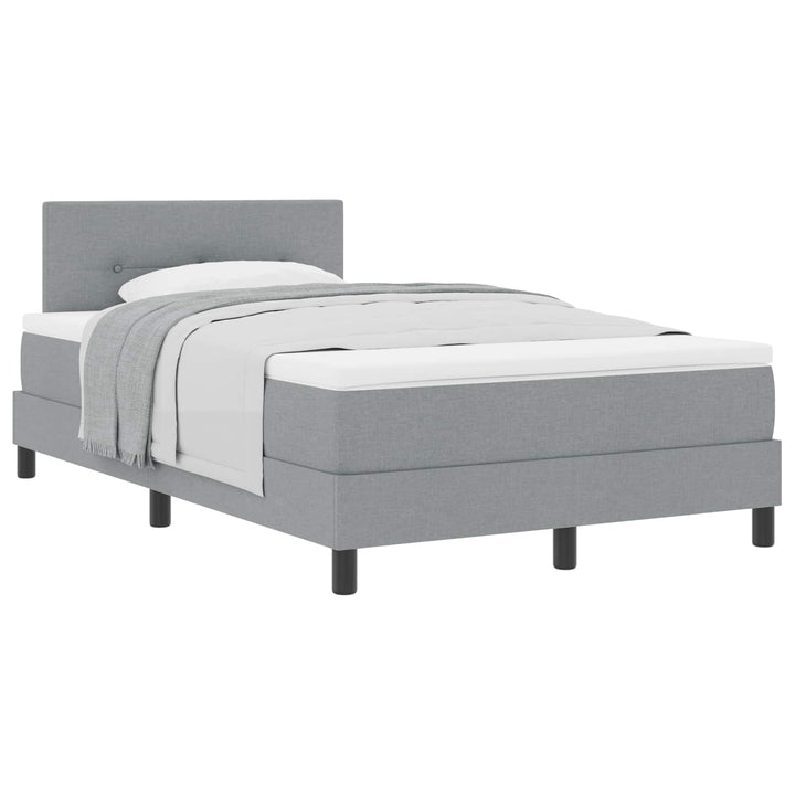 Box spring seng med hovedgærde Lysegrå 120 x 200 cm Stof