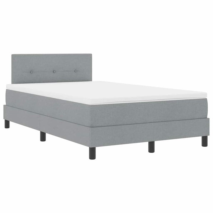 Box spring seng med hovedgærde Lysegrå 120 x 200 cm Stof