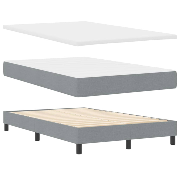 Box spring seng med hovedgærde Lysegrå 120 x 200 cm Stof