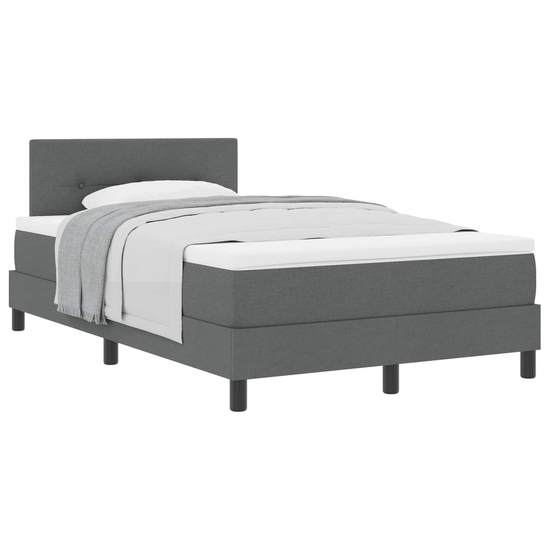 Box spring seng med hovedgærde Mørkegrå 120 x 200 cm Stof
