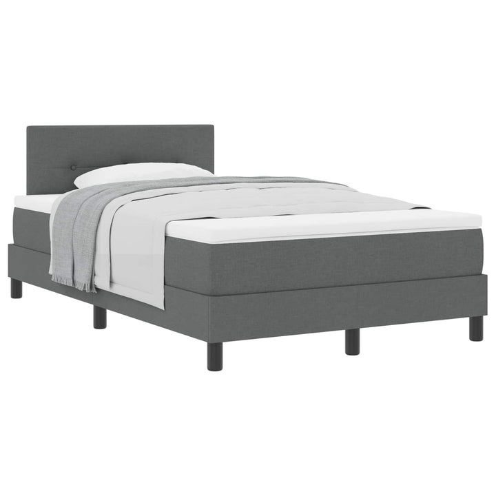 Box spring seng med hovedgærde Mørkegrå 120 x 200 cm Stof