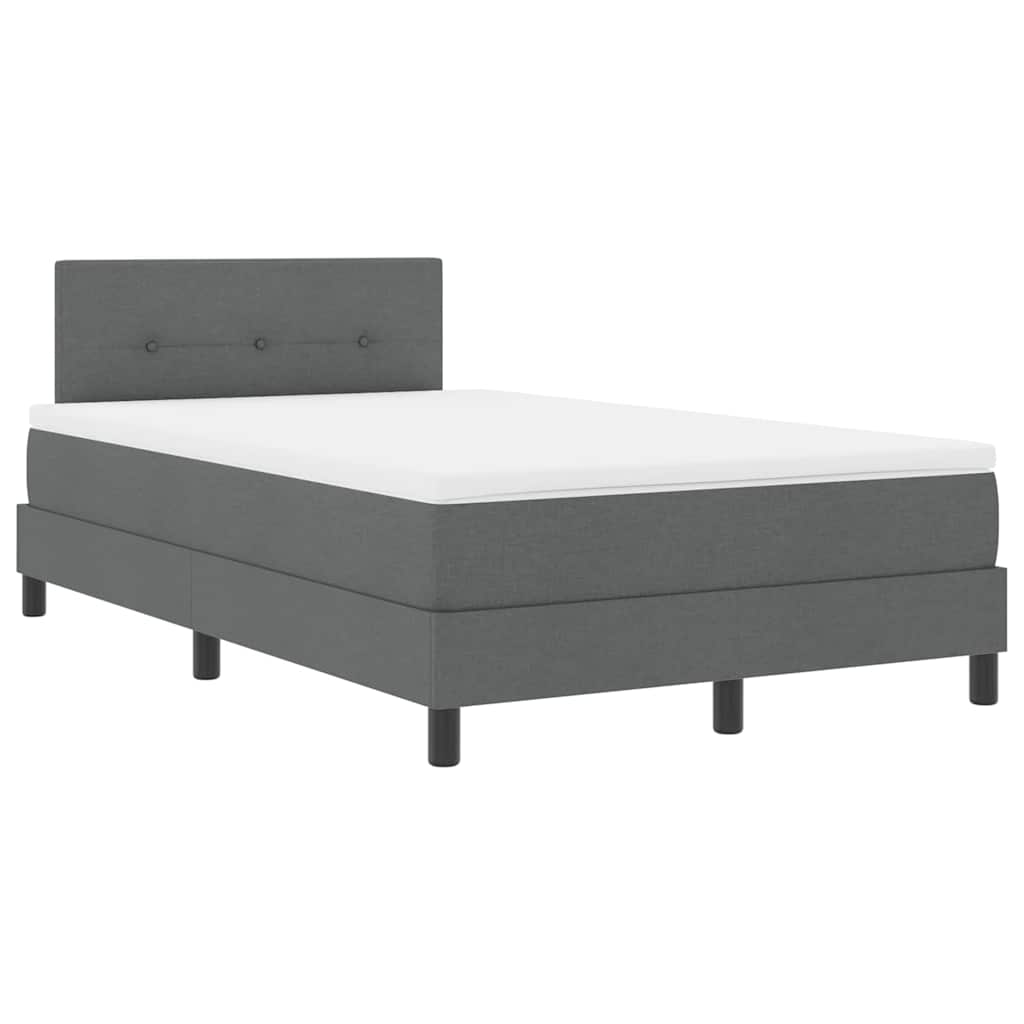 Box spring seng med hovedgærde Mørkegrå 120 x 200 cm Stof