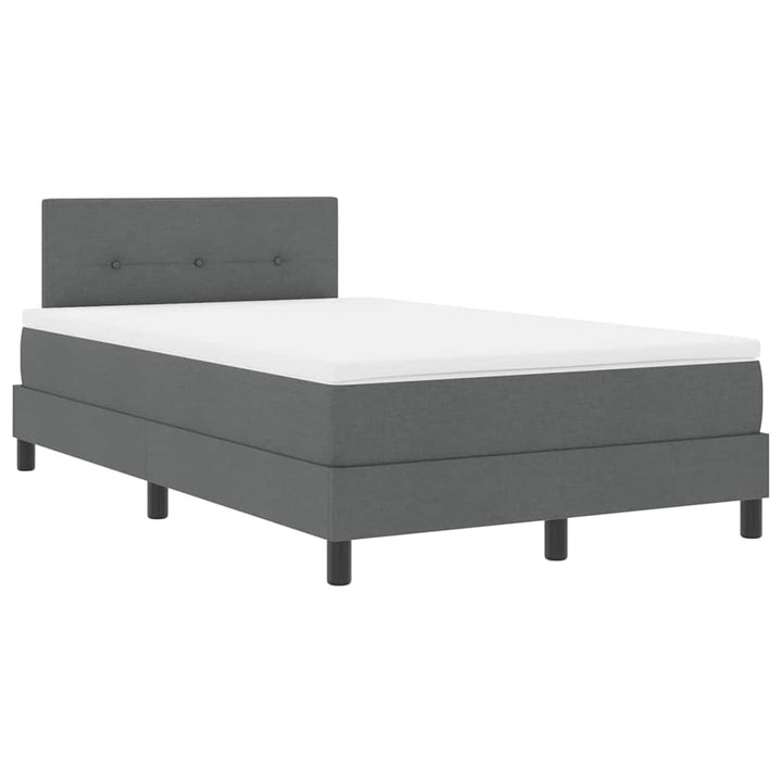 Box spring seng med hovedgærde Mørkegrå 120 x 200 cm Stof