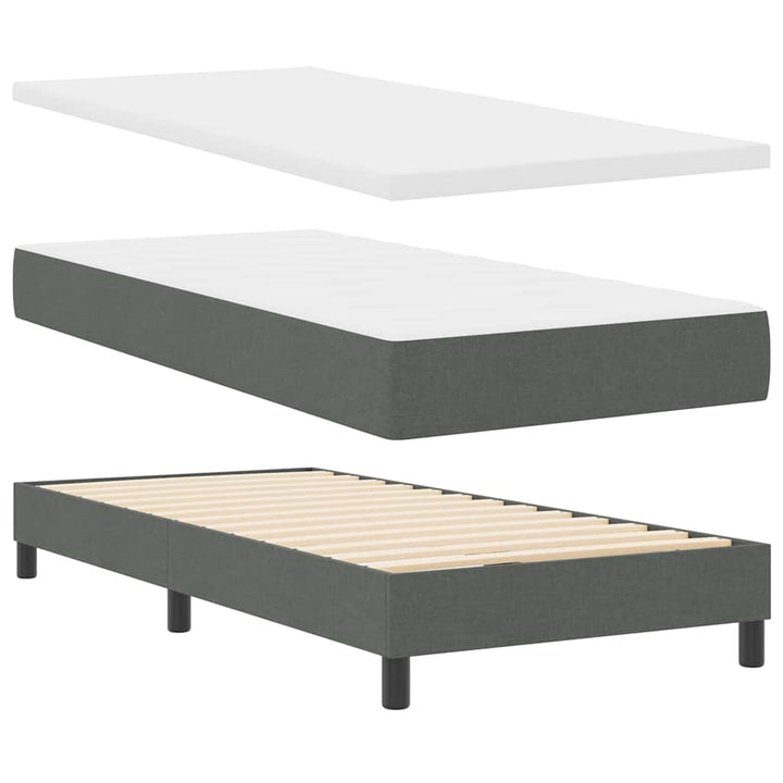 Box spring seng med hovedgærde Mørkegrå 120 x 200 cm Stof