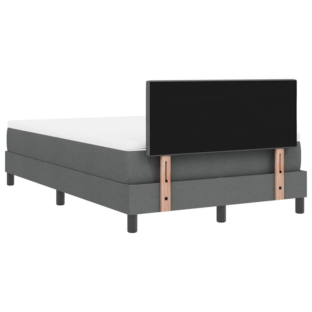 Box spring seng med hovedgærde Mørkegrå 120 x 200 cm Stof