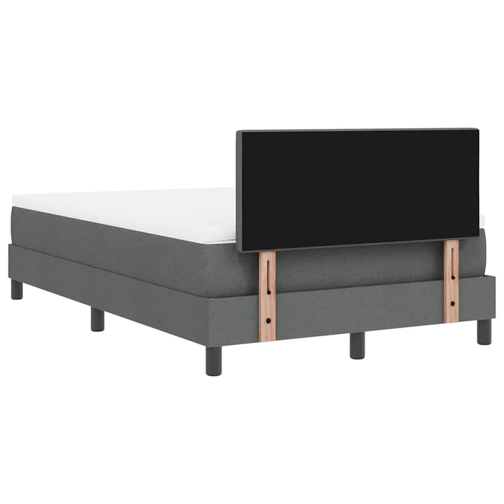 Box spring seng med hovedgærde Mørkegrå 120 x 200 cm Stof