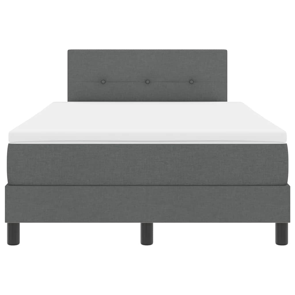 Box spring seng med hovedgærde Mørkegrå 120 x 200 cm Stof
