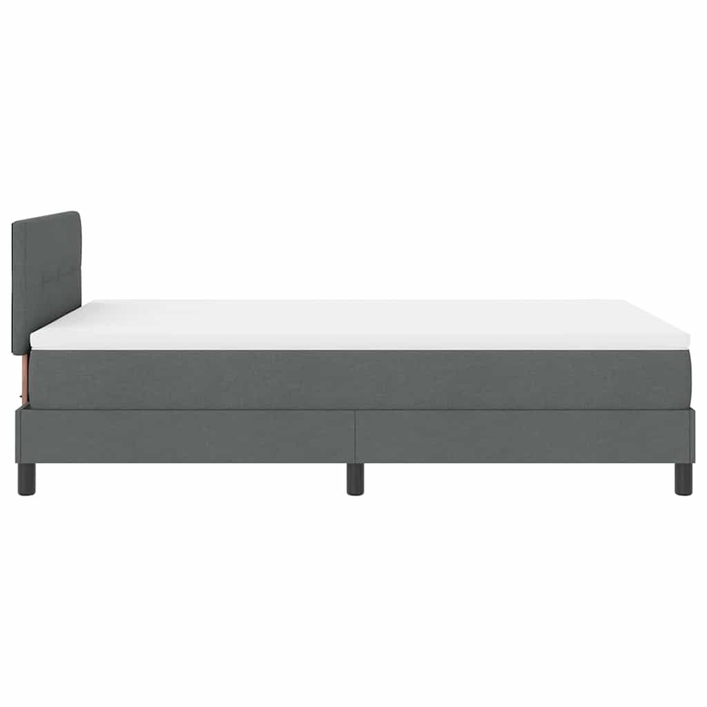 Box spring seng med hovedgærde Mørkegrå 120 x 200 cm Stof