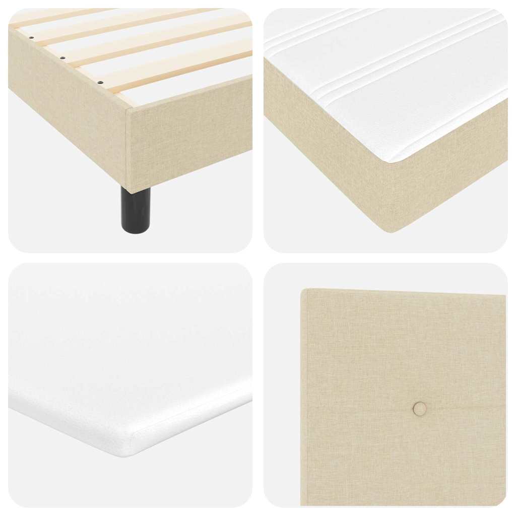 Box spring seng med hovedgærde Creme 120 x 200 cm Stof