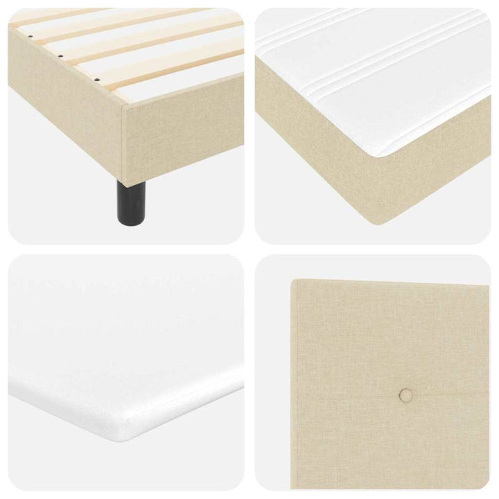 Box spring seng med hovedgærde Creme 120 x 200 cm Stof