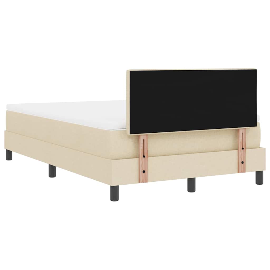 Box spring seng med hovedgærde Creme 120 x 200 cm Stof