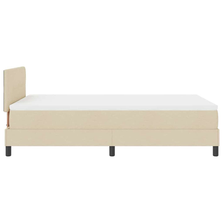 Box spring seng med hovedgærde Creme 120 x 200 cm Stof