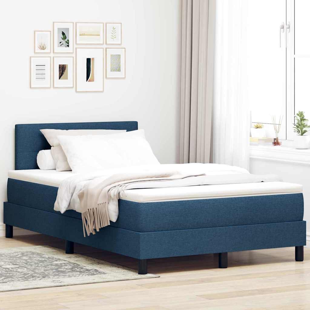 Box spring seng med hovedgærde Blå 120 x 200 cm Stof