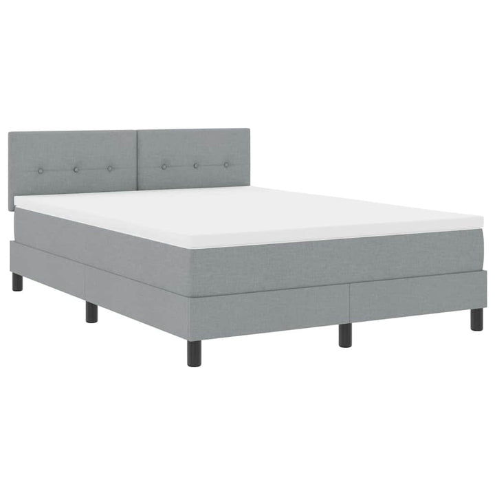 Box spring seng med hovedgærde Lysegrå 140 x 190 cm Stof