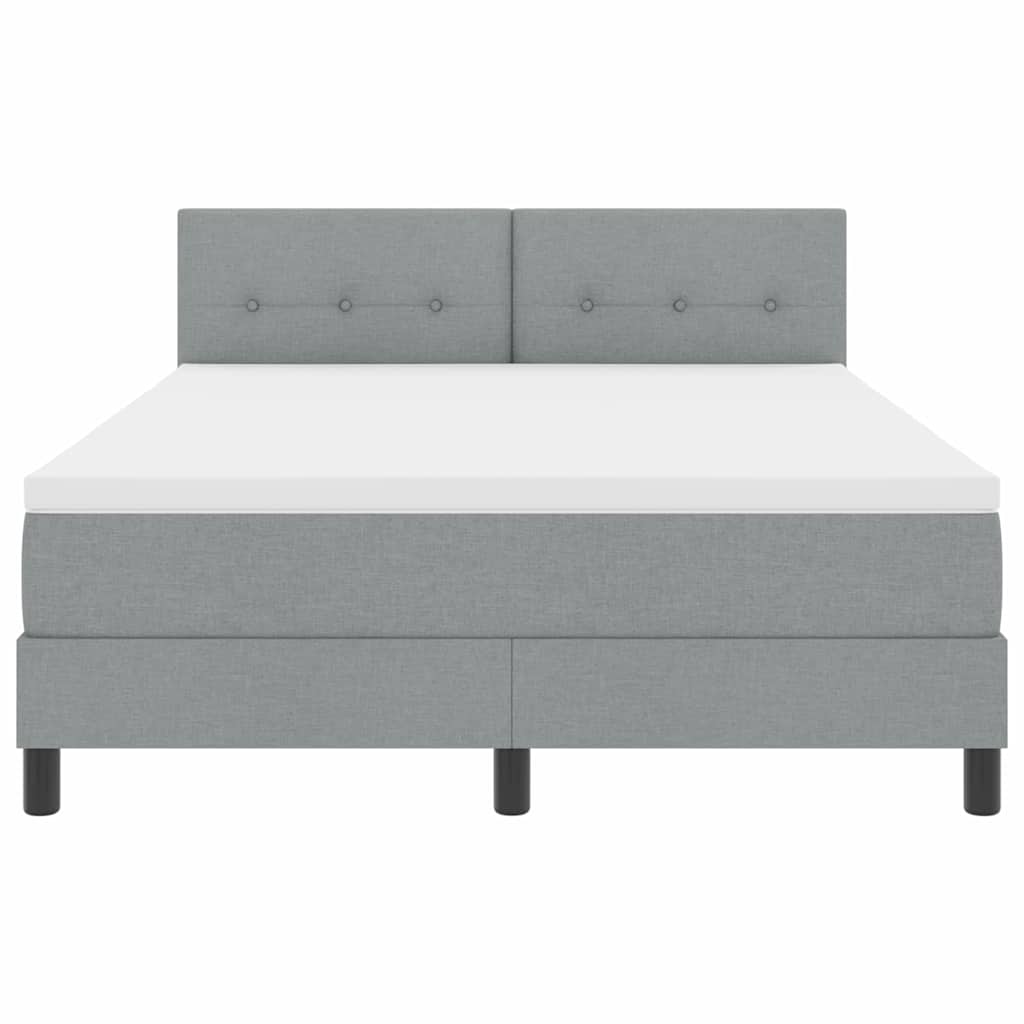 Box spring seng med hovedgærde Lysegrå 140 x 190 cm Stof