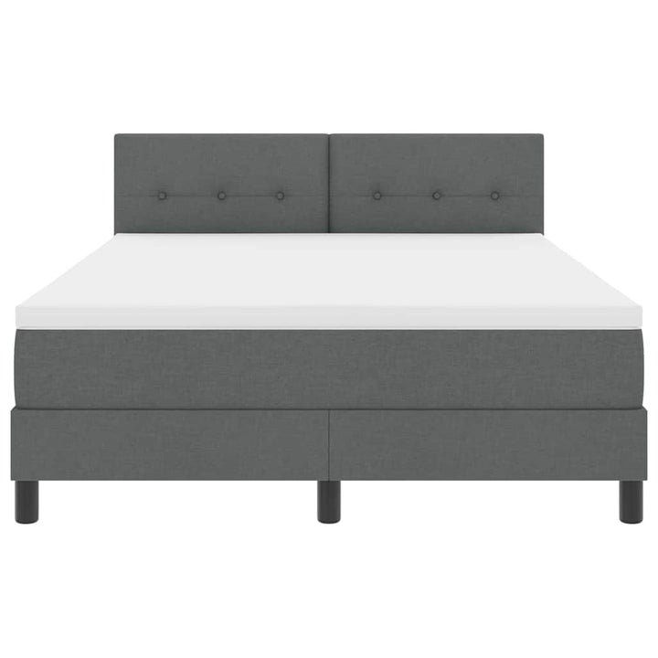 Box spring seng med hovedgærde Mørkegrå 140 x 190 cm Stof