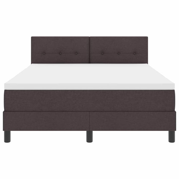 Box spring seng med hovedgærde Mørk Brun 140 x 190 cm Stof