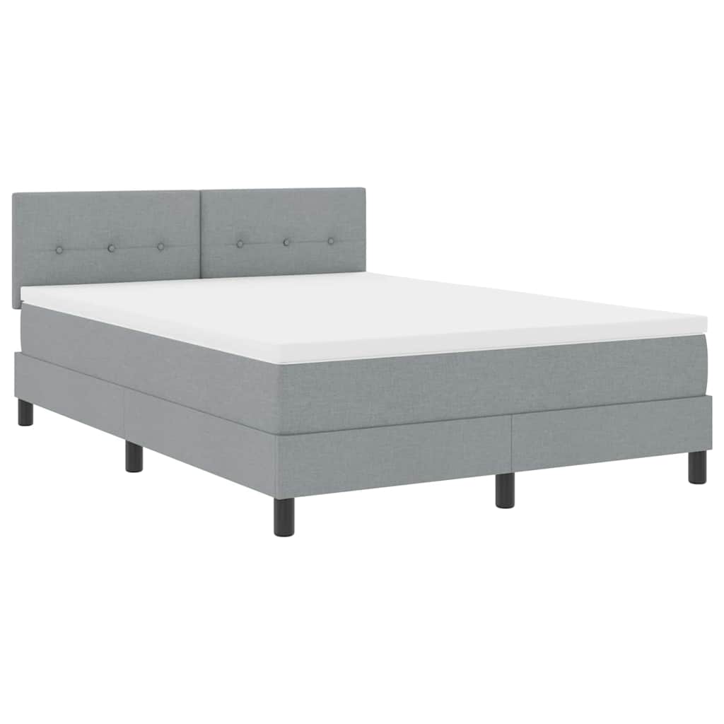 Box spring seng med hovedgærde Lysegrå 140 x 200 cm Stof