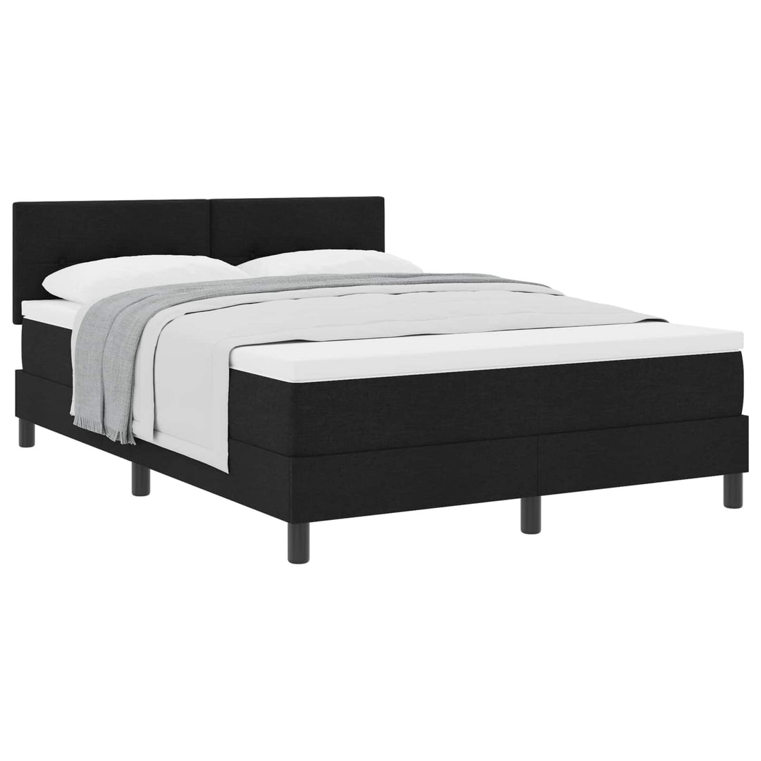 Box spring seng med hovedgærde Sort 140 x 200 cm Stof