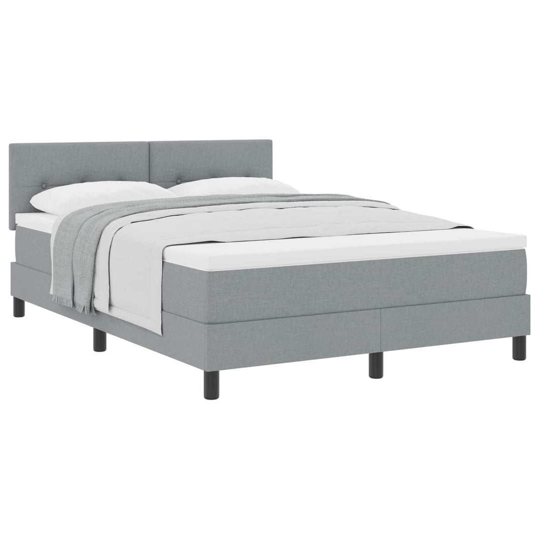 Box spring seng med hovedgærde Lysegrå 160 x 200 cm Stof
