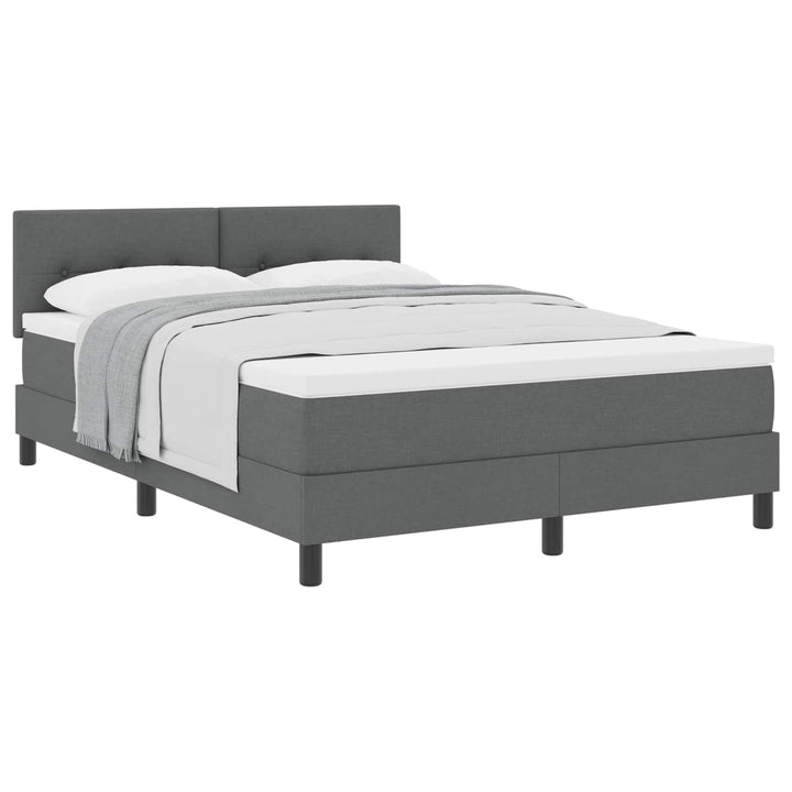 Box spring seng med hovedgærde Mørkegrå 160 x 200 cm Stof