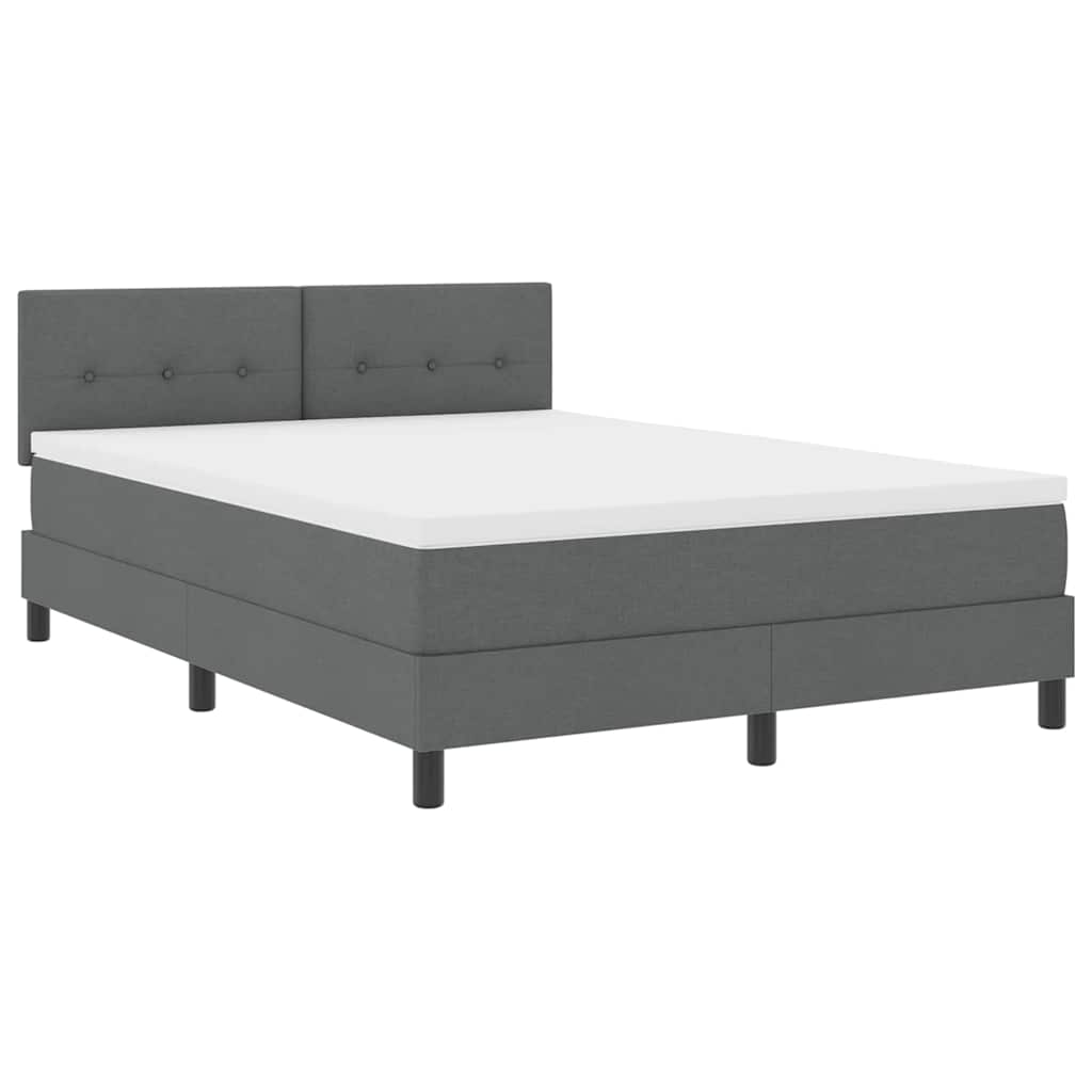 Box spring seng med hovedgærde Mørkegrå 160 x 200 cm Stof