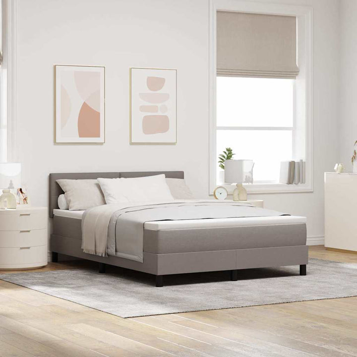 Box spring seng med hovedgærde Gråbrun 160 x 200 cm Stof