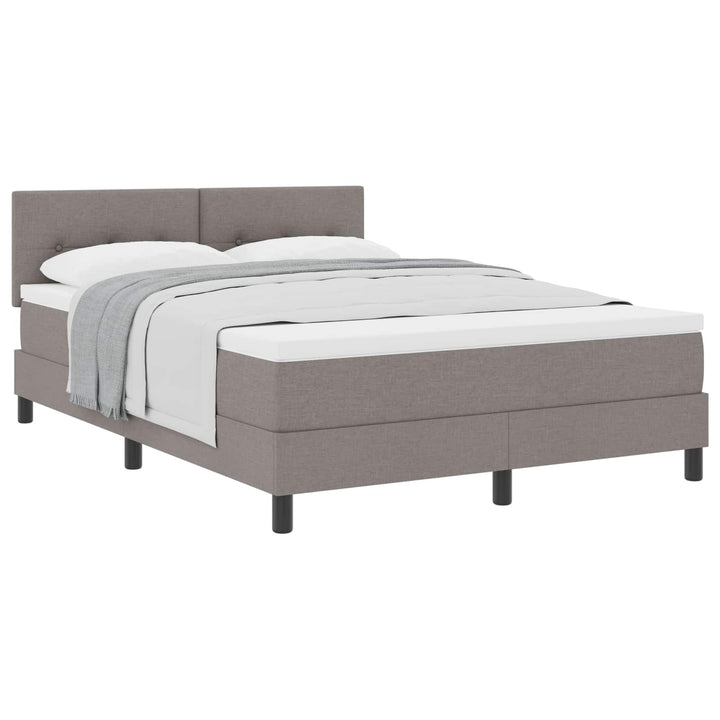 Box spring seng med hovedgærde Gråbrun 160 x 200 cm Stof