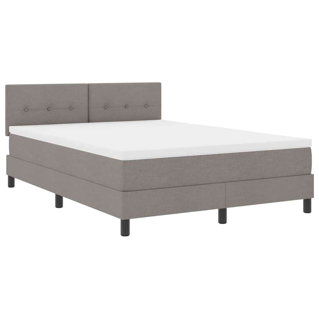 Box spring seng med hovedgærde Gråbrun 160 x 200 cm Stof