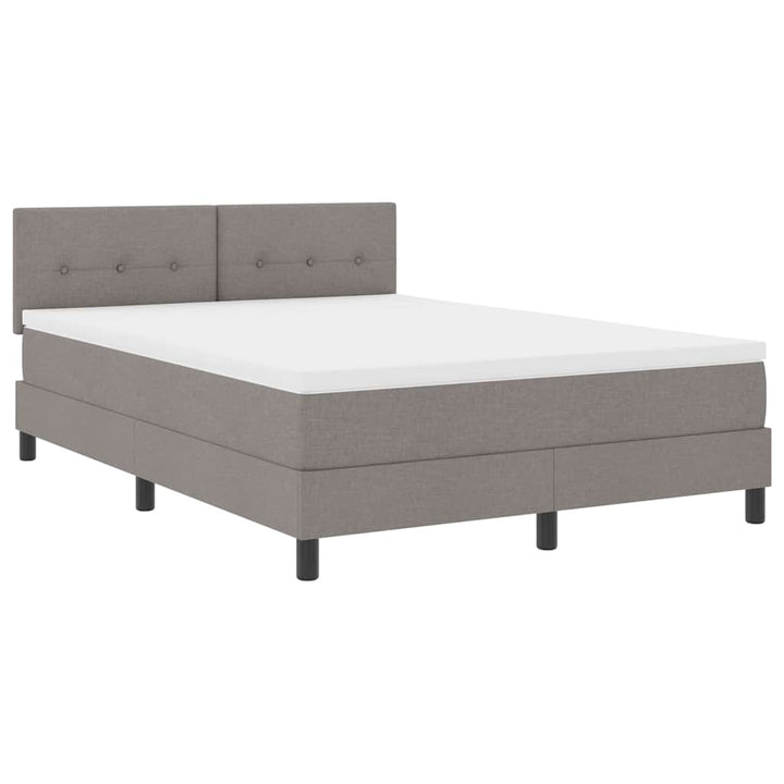 Box spring seng med hovedgærde Gråbrun 160 x 200 cm Stof