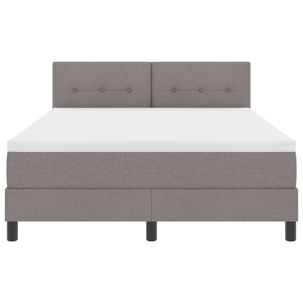 Box spring seng med hovedgærde Gråbrun 160 x 200 cm Stof