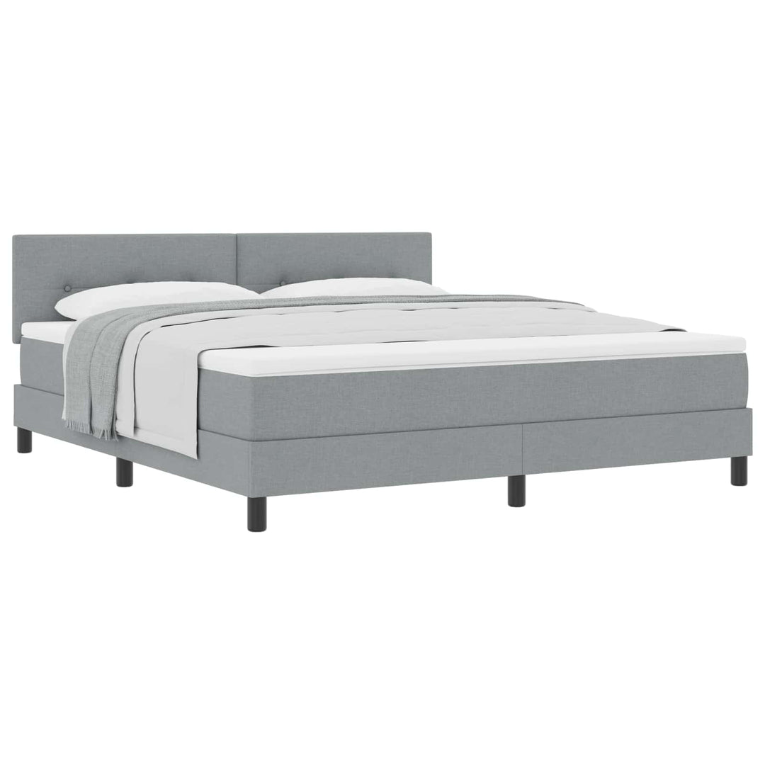 Box spring seng med hovedgærde Lysegrå 180 x 200 cm Stof