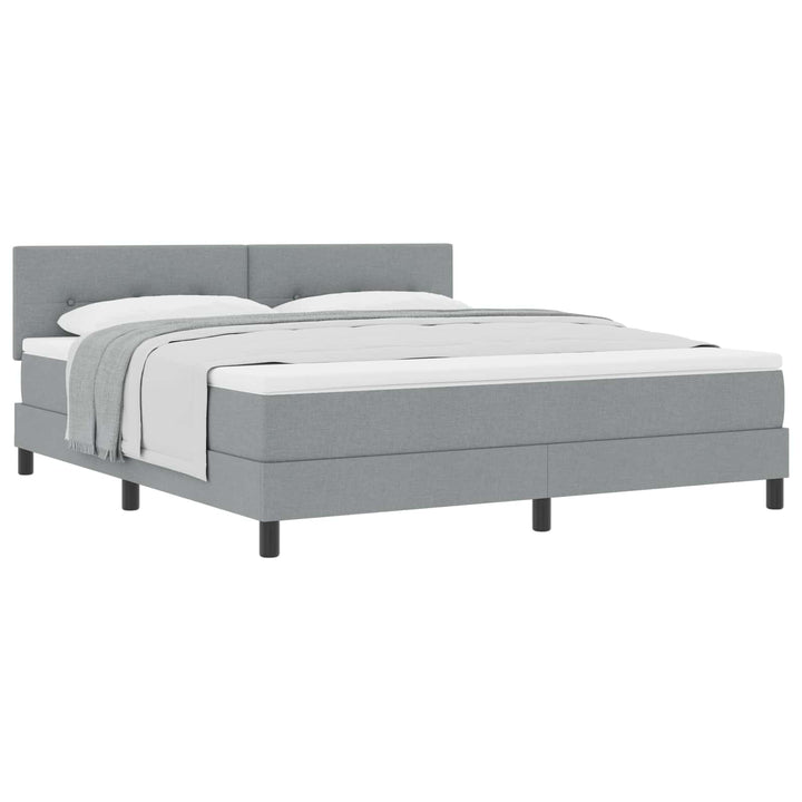 Box spring seng med hovedgærde Lysegrå 180 x 200 cm Stof