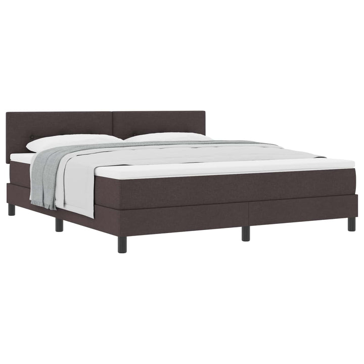 Box spring seng med hovedgærde Mørk Brun 180 x 200 cm Stof
