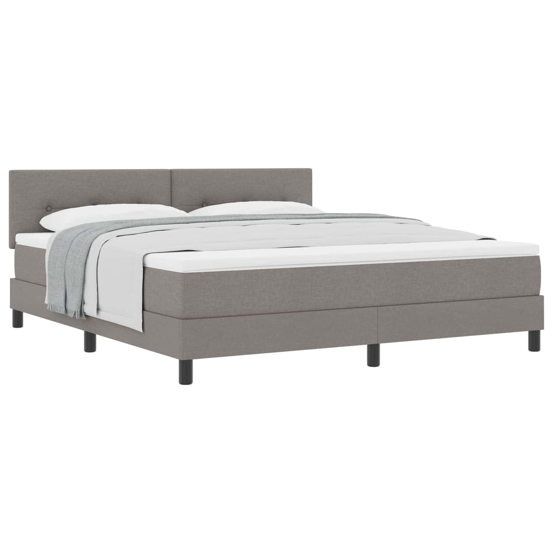 Box spring seng med hovedgærde Gråbrun 180 x 200 cm Stof