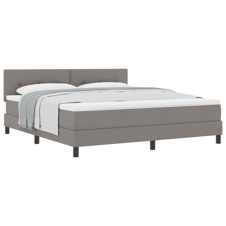 Box spring seng med hovedgærde Gråbrun 180 x 200 cm Stof