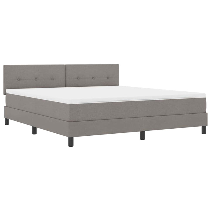 Box spring seng med hovedgærde Gråbrun 180 x 200 cm Stof