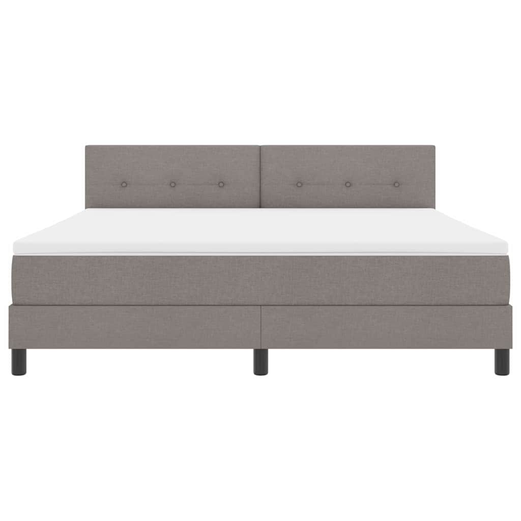Box spring seng med hovedgærde Gråbrun 180 x 200 cm Stof