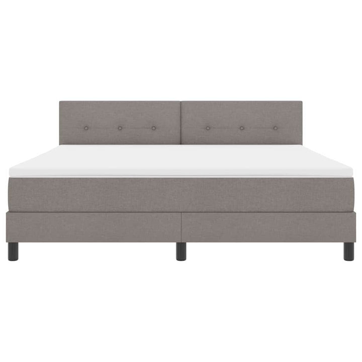 Box spring seng med hovedgærde Gråbrun 180 x 200 cm Stof