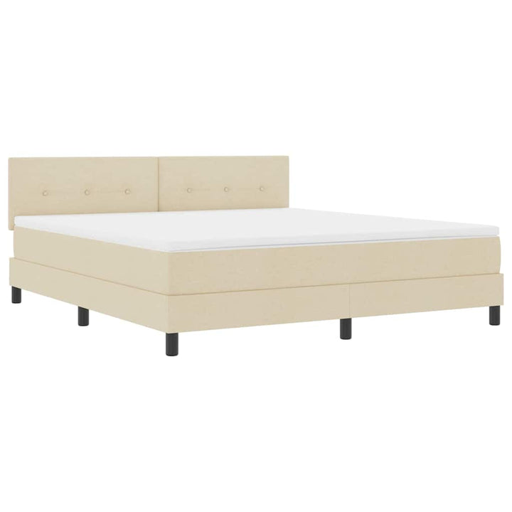 Box spring seng med hovedgærde Creme 180 x 200 cm Stof