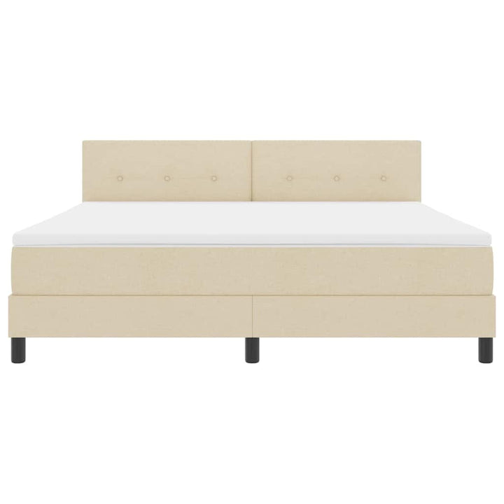Box spring seng med hovedgærde Creme 180 x 200 cm Stof