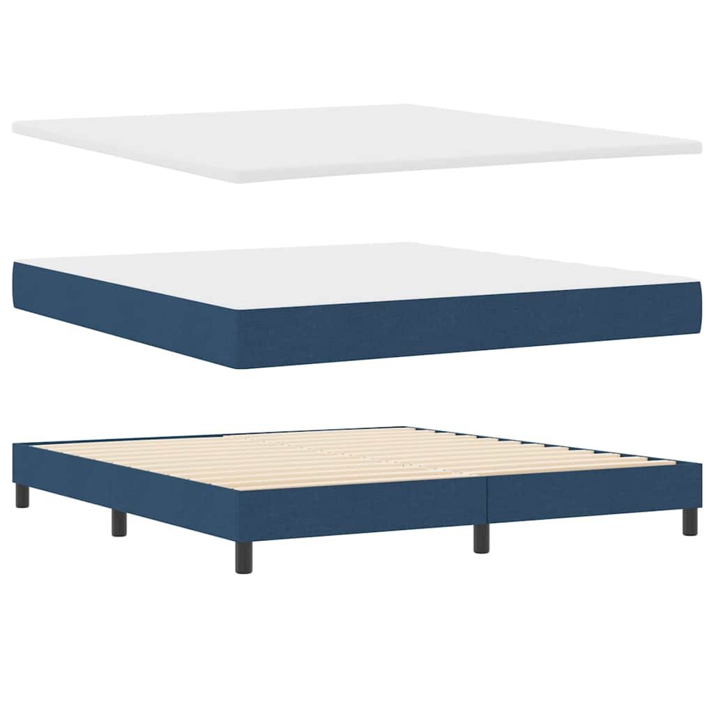 Box spring seng med hovedgærde Blå 180 x 200 cm Stof
